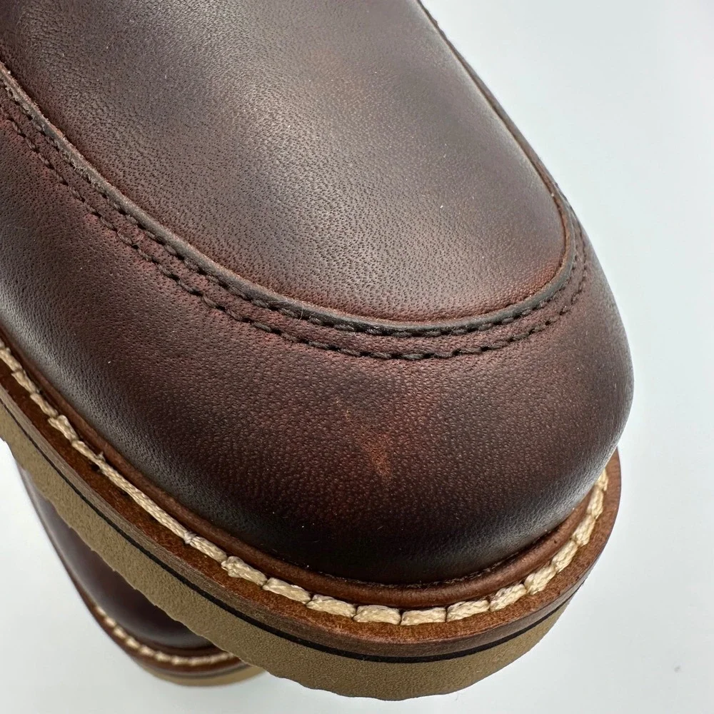 Dunham Clyde Slip-on Loafer Men 8.5 2E (EE) WIDE Brown NIB CI2309 Leather READ